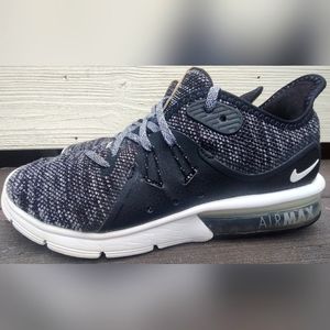 Nike Womens Air Max Sequent 3 908993-011 Black Running Shoes Sneakers Size 9